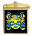 【中古】【未使用・未開封品】Select Gifts Stoupe イギリスの家紋 姓紋章 ゴールドカフリンクス 刻印ボックス