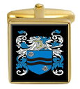 【中古】【未使用・未開封品】Llywellyn Wales ファミリークレスト 姓紋章 ゴールドカフリンクス 刻印ボックス