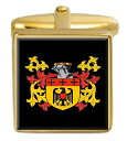 【中古】【未使用・未開封品】Select Gifts ニューバルド イングランド ファミリー クレスト 姓紋章 ゴールドカフリンクス 刻印ボックス