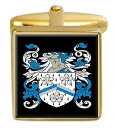 【中古】【未使用・未開封品】Select Gifts ハンセン 英国の家紋 紋章 ゴールドカフスボタン 刻印ボックス