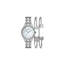 【中古】【未使用・未開封品】Bulova レディース クリスタル ステンレススチール ボックスセット ホワイトマザーオブパール 3針クォーツウォッチ ゴールドト...