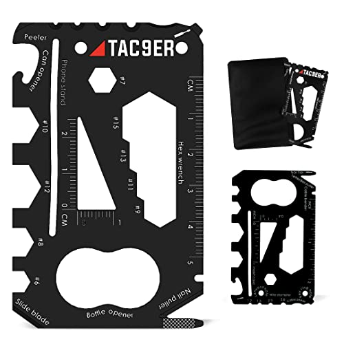 【中古】【未使用・未開封品】TAC9ER 22-in-1ウォレットマルチツールクレジットカードサイズのサバイバルツールは 迅速な修正のためにポケットEDCレスキューギアに適合