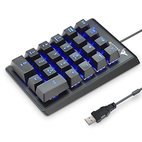 【中古】【未使用・未開封品】Rottay ナンバーパッド メカニカルUSB有線テンキーパッド ブルーLEDバッ..