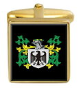 【中古】【未使用・未開封品】選択ギフトCornaby England家紋Surname Coat of ArmsゴールドCufflinks Engravedボッ...