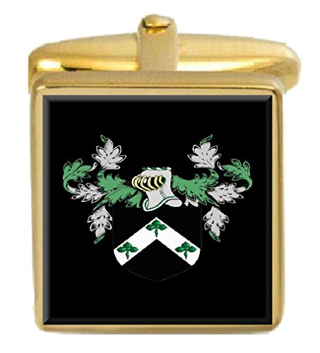 【中古】【未使用・未開封品】Select Gifts Davis Ireland 家紋 名札 紋章 ゴールドカフスボタン 刻印..