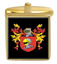 【中古】【未使用・未開封品】Coman Ireland Family Crest Surname Coat Of Arms ゴールドカフリンクス 刻印ボックス