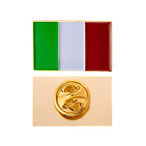 【中古】【未使用・未開封品】イタリア国旗 ラペルピン カントリーエナメル 金属のお土産帽子 メンズ レディース 愛国的 イタリア(長方形ピン), 金属