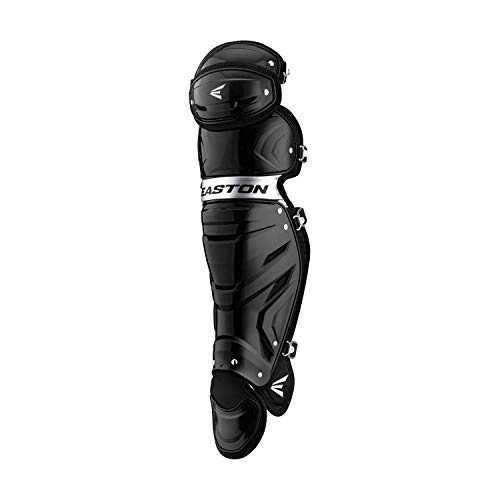 【中古】【未使用・未開封品】EASTON GAMETIME 野球キャッチャーのレッグガード ユース ブラック/シルバー