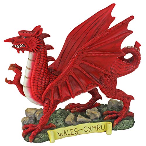 【中古】【未使用 未開封品】Design Toscano the Red Welsh Dragon Statue コレクション S フルカラー