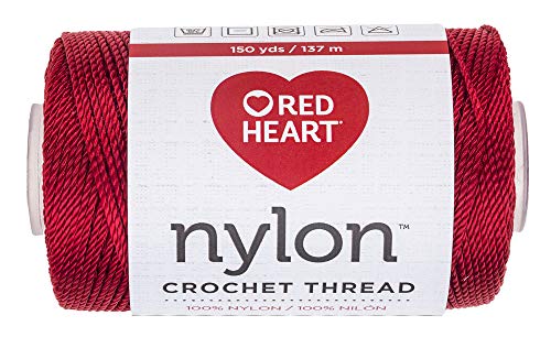 š̤ۡѡ̤ʡ(Red) - RED Heart 138.0091 Crochet Nylon Thread, Red