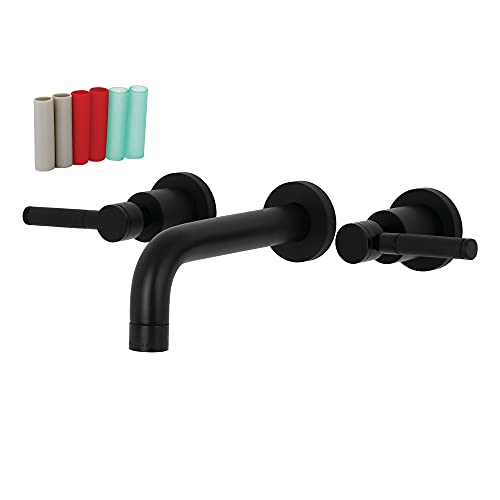 【中古】【未使用・未開封品】Kingston Brass KS8120DKL Kaiser 8インチ センターウォールマウントバスルーム蛇口 マットブラック