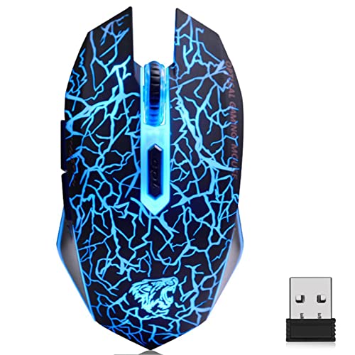 【中古】【未使用・未開封品】TENMOS M2 ワイヤレスゲーミングマウス 静音充電式 光学式 USBコンピュータマウス ワイヤレス 7色LEDライト付き 人間工学設計 3段階調節可能 DPI