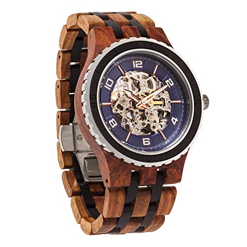 【中古】【未使用・未開封品】Wilds Wood Watches プレミアム エコ 自動巻き木製腕時計 メンズ ナチュラル 丈夫 手作り ギフト アンビラ エボニー