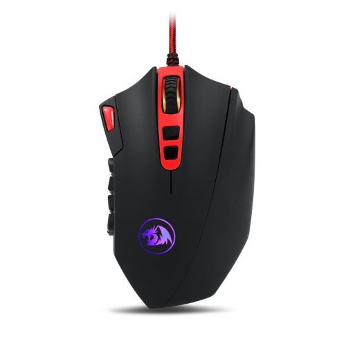 【中古】【未使用・未開封品】Redragon M901 Gaming Mouse Wired, [Programmable] MMO RGB LED Mice, 24000 DPI, Optical High Precision Sensor, Weight Tuning Set, 18 Butt