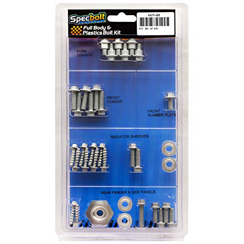 Specbolt Fasteners フルボディ & プラスチックボルトキットは全てに適合します: KTM EXC (2004-2007) #49
