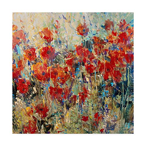 Tim OtooleによるトレードマークファインアートレッドポピーフィールドII、30.44x30.44cm