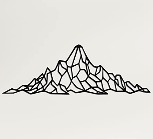 【中古】【未使用・未開封品】Mountain Wall Art - 幾何学的な山脈 - 3D壁シルエット メタル壁装飾 オ..