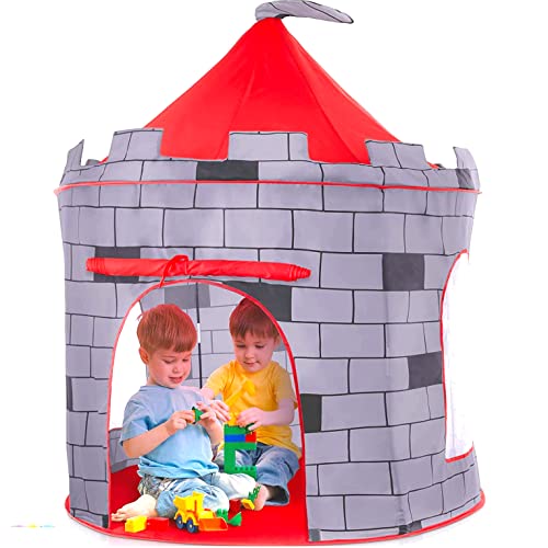 【中古】【未使用 未開封品】Kids Play Tent Knight Castle - Portable Kids Tent - Kids Pop Up Tent Foldable Into Carrying Bag - Childrens Play Tent For Indoor And Ou