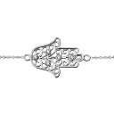 【中古】【未使用・未開封品】CaliRoseJewelry 14Kゴールド ハムサハンド ダイヤモンドリンクブレスレット