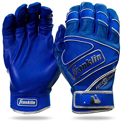 yÁzygpEJiz(Adult X-Large, Chrome Royal) - Franklin Sports MLB Powerstrap Baseball Batting Gloves