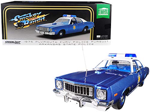 【中古】【未使用・未開封品】1975 プリマス フューリー 警察 アーカンソー州警察 スモーキーとバンディット (1977) 映画 1/18 ダイキャストモデルカー Greenlight 19044