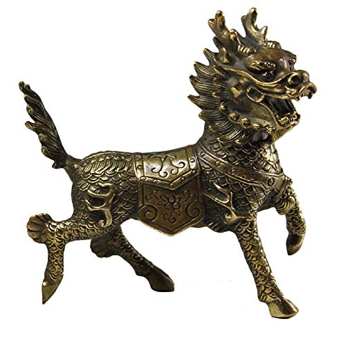 【中古】【未使用・未開封品】LuckyBuddha Feng Shui Products Kirin Statues デスクデコレーション 中国ドラゴンホースフィギュア Chi Lin/Qilin / Kilin Figurines 彫刻 収