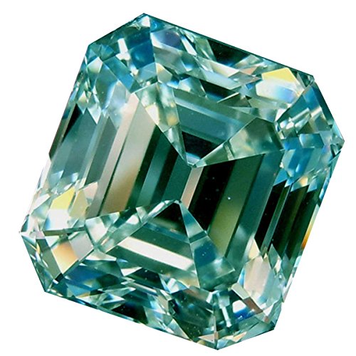 RINGJEWEL 12.54カラット VVS1 ルースモアッサナイトエメラルドカット使用 4ペンダント/リング 青みがかったグリーンカラーストーン