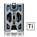 【中古】【未使用・未開封品】GOVO チタン バッジホルダー/ウォレット - IDカードホルダー メタルクリップ&カード4枚対応のスロット付き