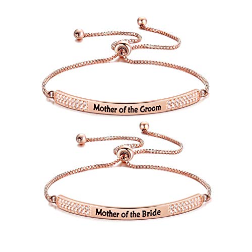 【中古】【未使用・未開封品】CZ パヴェ 母 法律ブレスレット 花嫁の母 花婿 ブレスレット スライダー..