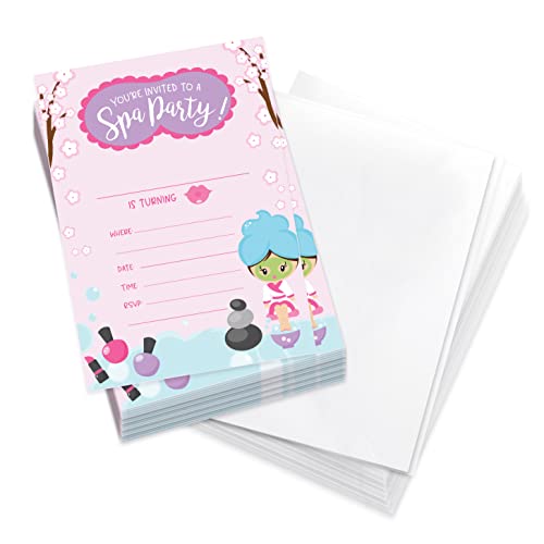 楽天AJIMURA-SHOP【中古】【未使用・未開封品】Spa Day 2 Happy Birthday Invitations Invite Cards （25 Count） With Envelopes & Seal Stickers Vinyl Girls Kids Party