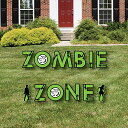 【中古】【未使用・未開封品】Big Dot of Happiness Zombie Zone ? ヤードサイン アウトドア 芝生デコレーション ? ハロウィンまたはバースデー ゾンビクロール パーティー