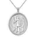 【中古】【未使用・未開封品】エレガントな聖ミカエル「Pray For Us」チャームペンダントネックレス ソリッドスターリングシルバー