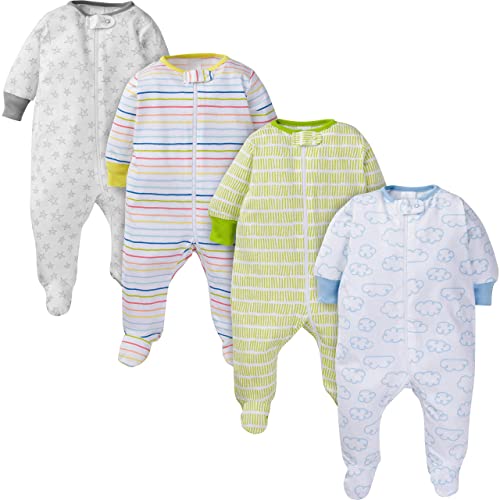 【中古】【未使用 未開封品】Onesies Brand 女児用 4パック Sleep 039 N Play 幼児と幼児用ボディースーツフティ 雲 6-9か月 US