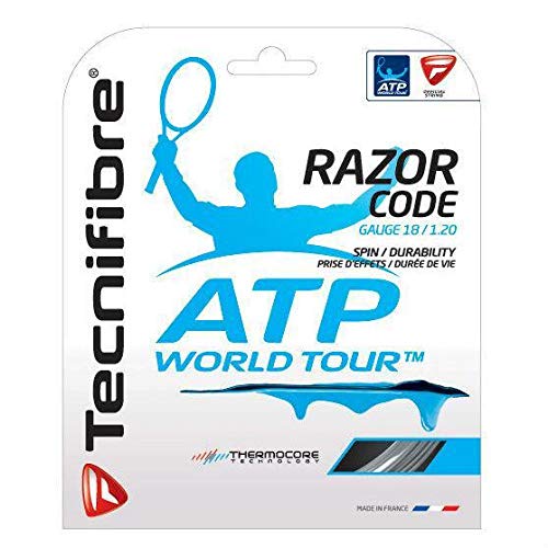 【中古】【未使用・未開封品】Tecnifibre レーザーコード カーボン(シルバー) ポリマー - 120/18ゲージ ポリエステル (ポリエステル) テニスラケットストリング 2パック (注文