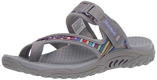 【中古】【未使用・未開封品】Skechers レディース Reggae-Mad スワッグトウ ソング ウーブンサンダル, グレー, 11