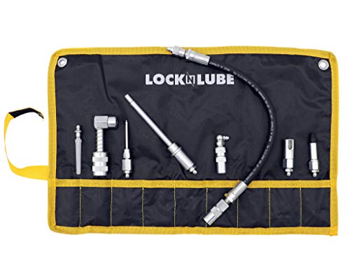 LockNLube 8ピース クイックコネクトグリースアクセサリーキット。完全なグリースフィッティング接続キット。どんな機械でもグリースフィッティ