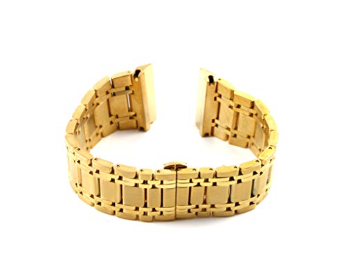 【中古】【未使用・未開封品】Swiss Legend 30mm 8インチ ステンレススチール ゴールド 腕時計バンド ストラップ ブレスレット 38mm スイスレジェンドリムジンウォッチ用