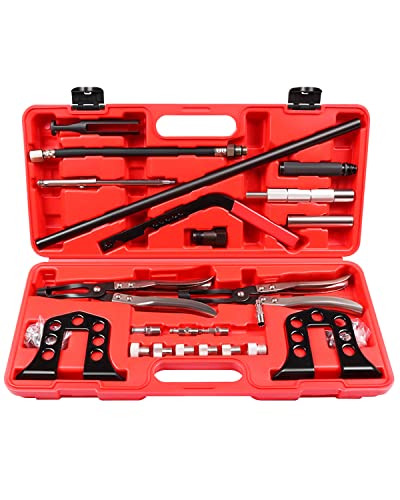 【中古】【未使用 未開封品】SCITOO Pro シリンダーヘッドサービスセット ツールキット バルブスプリングコンプレッサー 取り外しインストーラー 8 16および24バルブエンジン