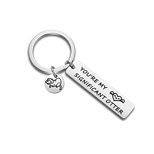 Lywjyb バードットカップルキーチェーン You're My Significant Otter キーチェーン ボーイフレンド夫へのギフト