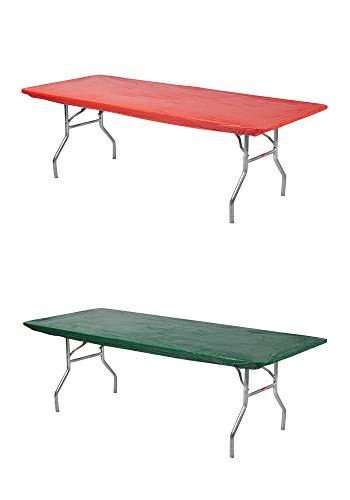 【中古】【未使用・未開封品】Kwik-Covers Rectangular Fitted Plastic Table Covers, 240cm x 80cm (2.4m), 2 Red, 2 Green 【中古】【未使用・未開封品】Kwik-Covers Rectangular Fitted Plastic Table Covers, 240cm x 80cm (2.4m), 2 Red, 2 Green
