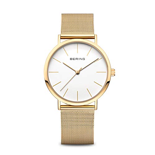 【中古】【未使用・未開封品】ステンレス鋼の革紐13436-334が付いているベーリングレディースアナログ..