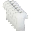 【中古】【未使用・未開封品】GildanメンズVネックTシャツマルチパック、ホワイト、2Xラージ