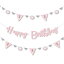 š̤ۡѡ̤ʡPink ONEderland - Holiday Snowflake Winter Wonderland Birthday Party Letter Banner Decoration - 36 Banner Cutouts and Happy Birthday Ba