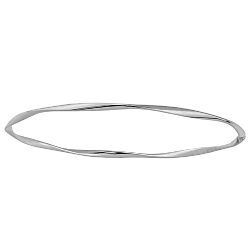 楽天AJIMURA-SHOP【中古】【未使用・未開封品】10k White Gold Wavy Women's Bangle Bracelet, 8.25