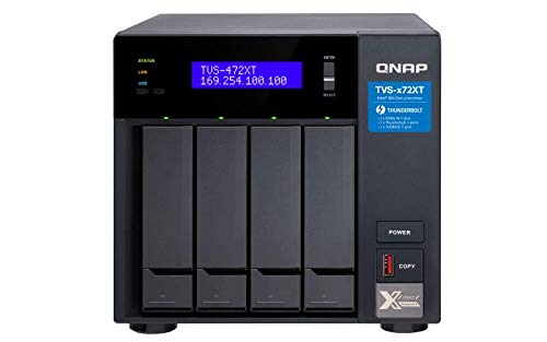【中古】【未使用・未開封品】QNAP(キューナップ) TVS-472XT 10GbE、Thunderbolt 3、M.2 PCIe NVMe SSDスロット対応 4ベイ Intel NASサーバー。