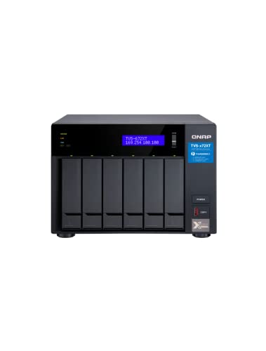 【中古】【未使用・未開封品】QNAP(キューナップ) TVS-672XT 10GbE、Thunderbolt 3、M.2 PCIe NVMe SSDスロット対応 6ベイ Intel NASサーバー。