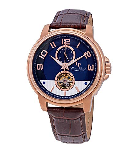 【中古】【未使用・未開封品】Lucien Piccard オープンハート 自動ブルーダイヤル メンズウォッチ LP-28001A-RG-03-BRW(4)