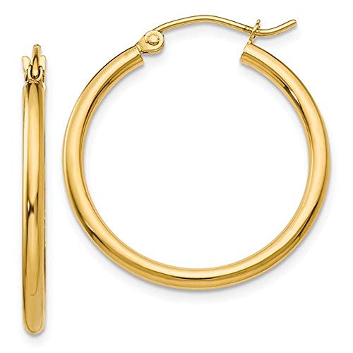 SWAROVSKI - 【中古】【未使用・未開封品】14K イエローゴールド チューブフープイヤリング クリックダウンクラスプ付き (2mmチューブ)