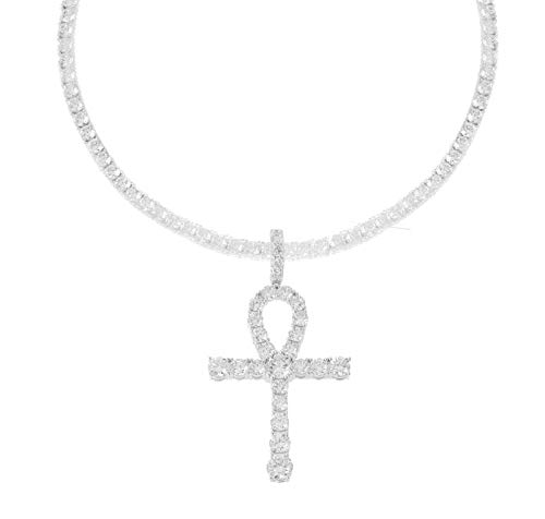 【中古】【未使用・未開封品】Bling Bling NY メンズ ロジウムメッキ シルバー仕上げ ラウンドカット ..