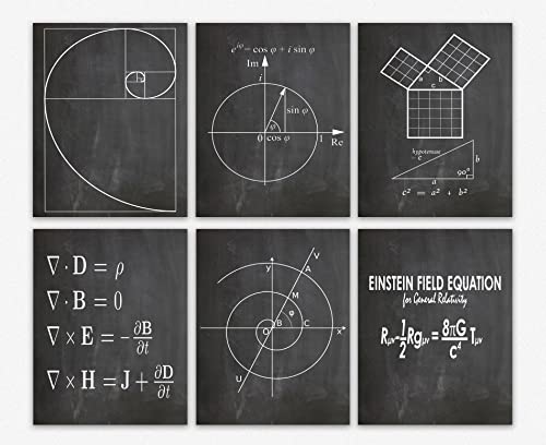 【中古】【未使用・未開封品】数学 ウォールアート フィボナッチ スパイラル壁装飾 ピタゴラスの理論 教室装飾 オイラーのフォーミュラギフトセット マクスウェルの方程式ポス